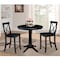 International Concepts Round 36 in Rd Extension Dining Table 34.9 inH, 2 X-Back Counter Ht Stools, Black, 36 in W, 48 in L K46-36RXT-27B-S6132-2 - alternate 2
